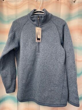 Sunice Women's Heathered Light Blue Half-Zip Sweater